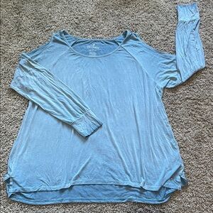 Blue Soft & Sexy Top American Eagle open Shoulder Long Sleeve